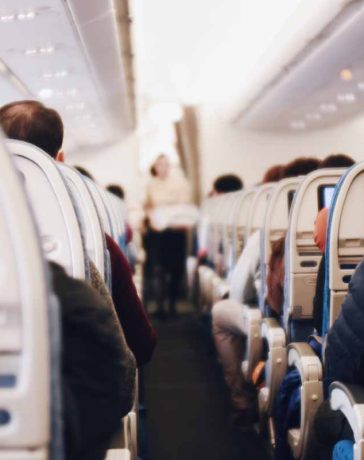 Air plane salon and passengers