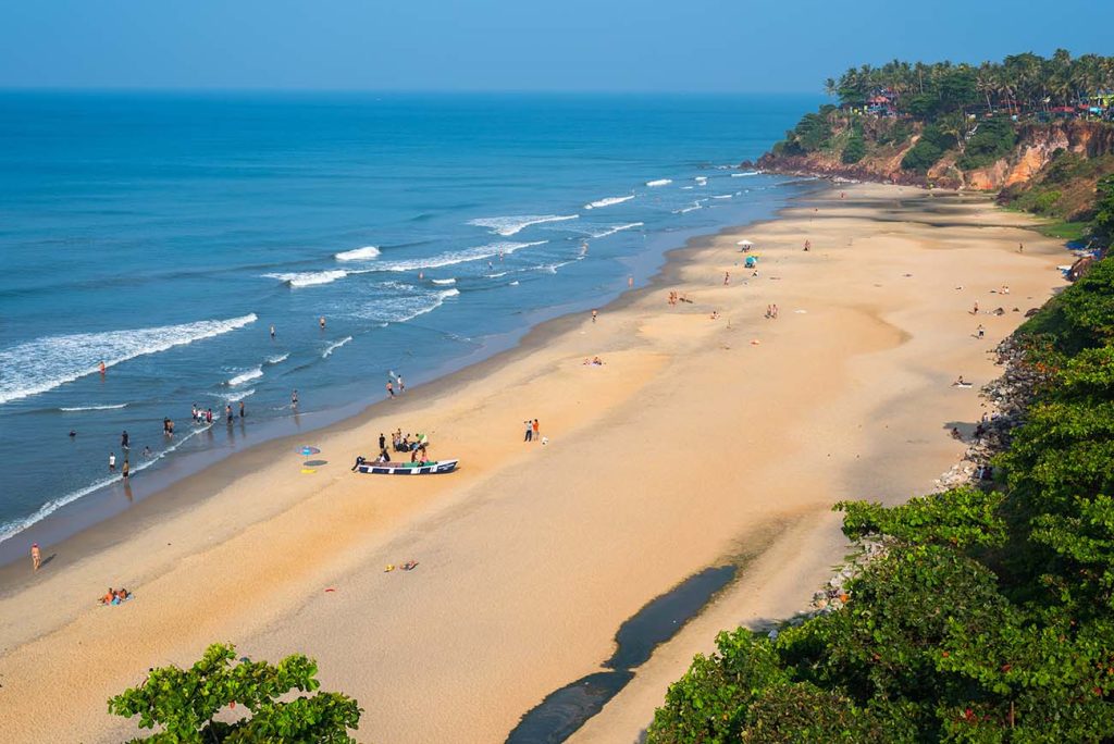 Varkala beach in Kerala, India