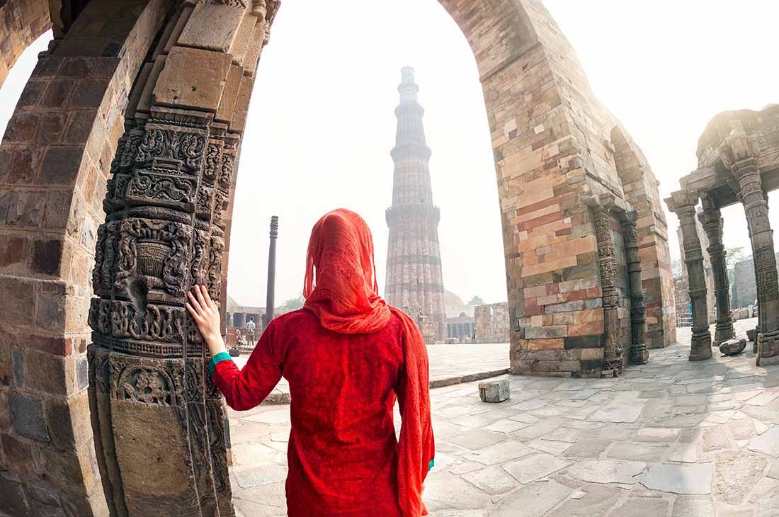 Qutub Minar tower in Delhi, India