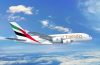 Emirates Airbus A380 aircraft in the skies